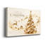 Three Golden Reindeer and Spiral Ribbon Tree Christmas Canvas Wall Art-1275018753