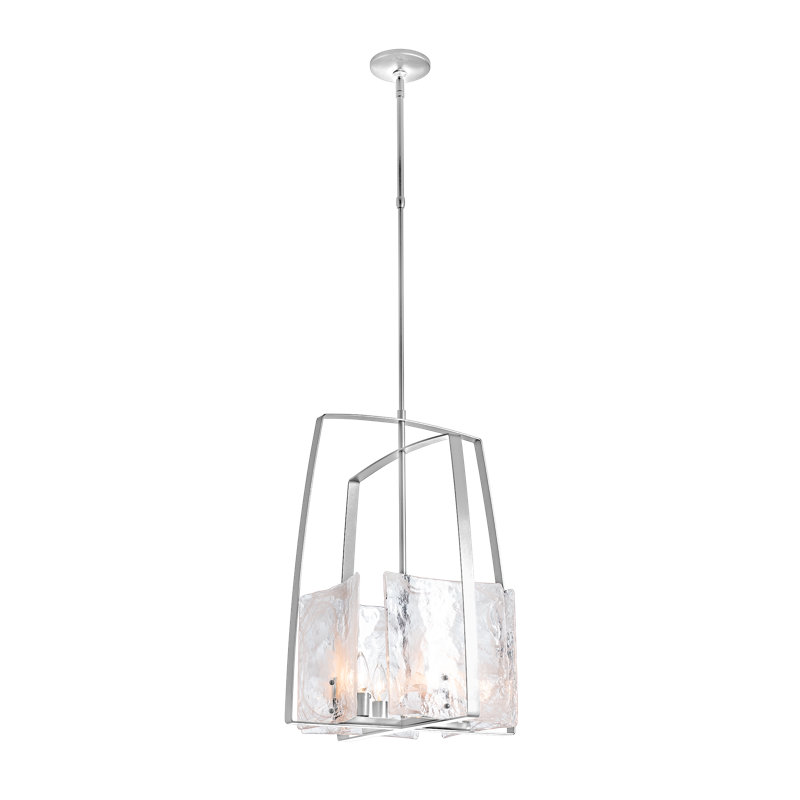 Arc 4 - Light Lantern Rectangle Chandelier, Sterling