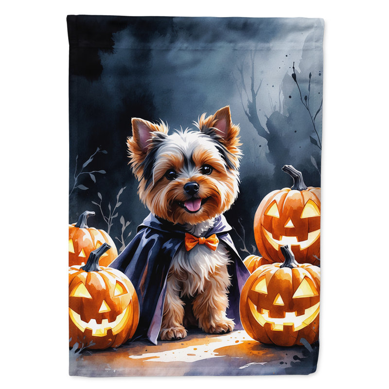 Drapeau de jardin chiot Halloween, Yorkshire Terrier