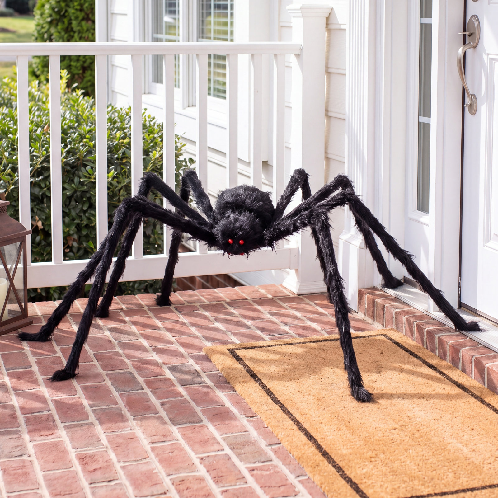 90in Fabric Black Spider With Adjustable Legs
