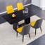 Ensemble de table et de chaises. Cette table de salle à manger moderne avec un design marbré en MDF vous donne une sensation luxueuse et élégante.-2144082735-2144082734