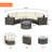 7-Piece Half-Moon Sectional Sofa Set with Coffee Table-1504116050