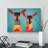 Two Deer Abstract - Wrapped Canvas Print-620314375