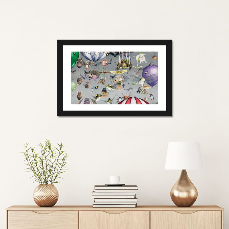 Impression d’art graphique, "Egress" par Maggie vandewalle, H 16 po x l 24 po x P 1 po, Blanc, Papier encadré noir