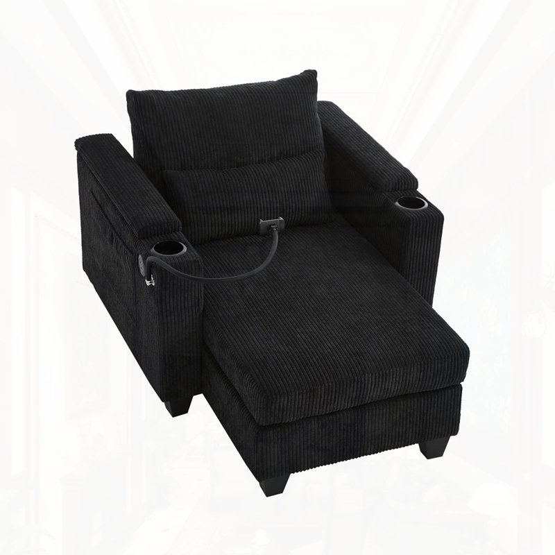Méridienne convertible, Noir