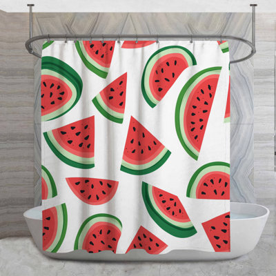 Fruit Shower Curtain -  Watermelon Bathroom Decor Slice