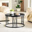 Tables basses et tables basses peu encombrantes, bois MDF noir, maison industrielle moderne
