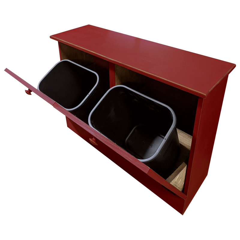 Poubelle multi-compartiments inclinables 13 gallons inclinable, Vieux rouge