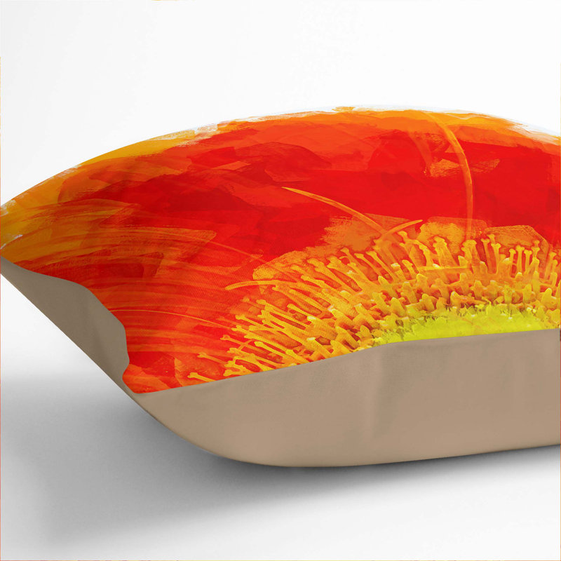 Abstract Square Throw Cushion, 55cm H x 55cm W x 20cm D, Stone