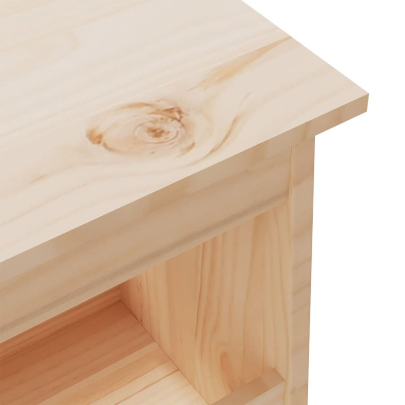 Allisandra Solid Wood Storage Bench, 45cm H x 160cm W x  28cm D, Natural