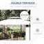 Pavillon de jardin crème blanc 10 pi x 13 pi - Double toit pour patio, jardin, pelouse, abri de jardin, terrasse