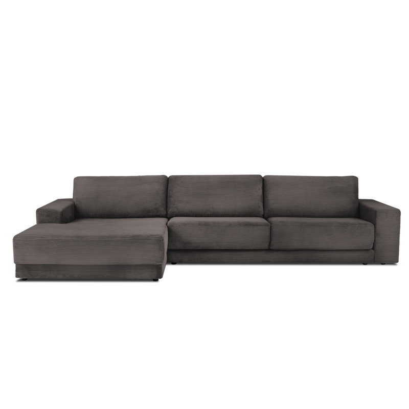 Donatella 6 Seater Sofa Bed, Brown Corduroy, Left Hand Facing
