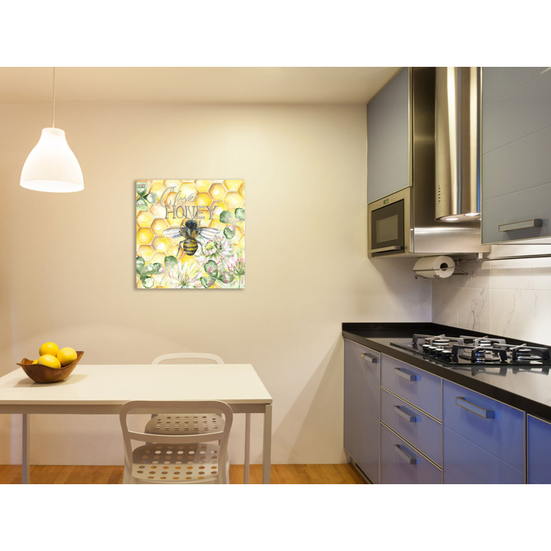 «Honey Bee: Clover Honey», toile tendue par August Grove®, H 12 po x l 12 po x P 1,5 po