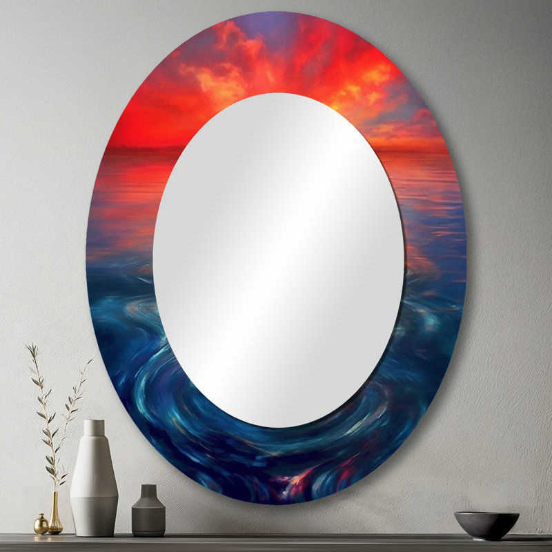 Miroir mural ovale rose, 43 po x 33 po