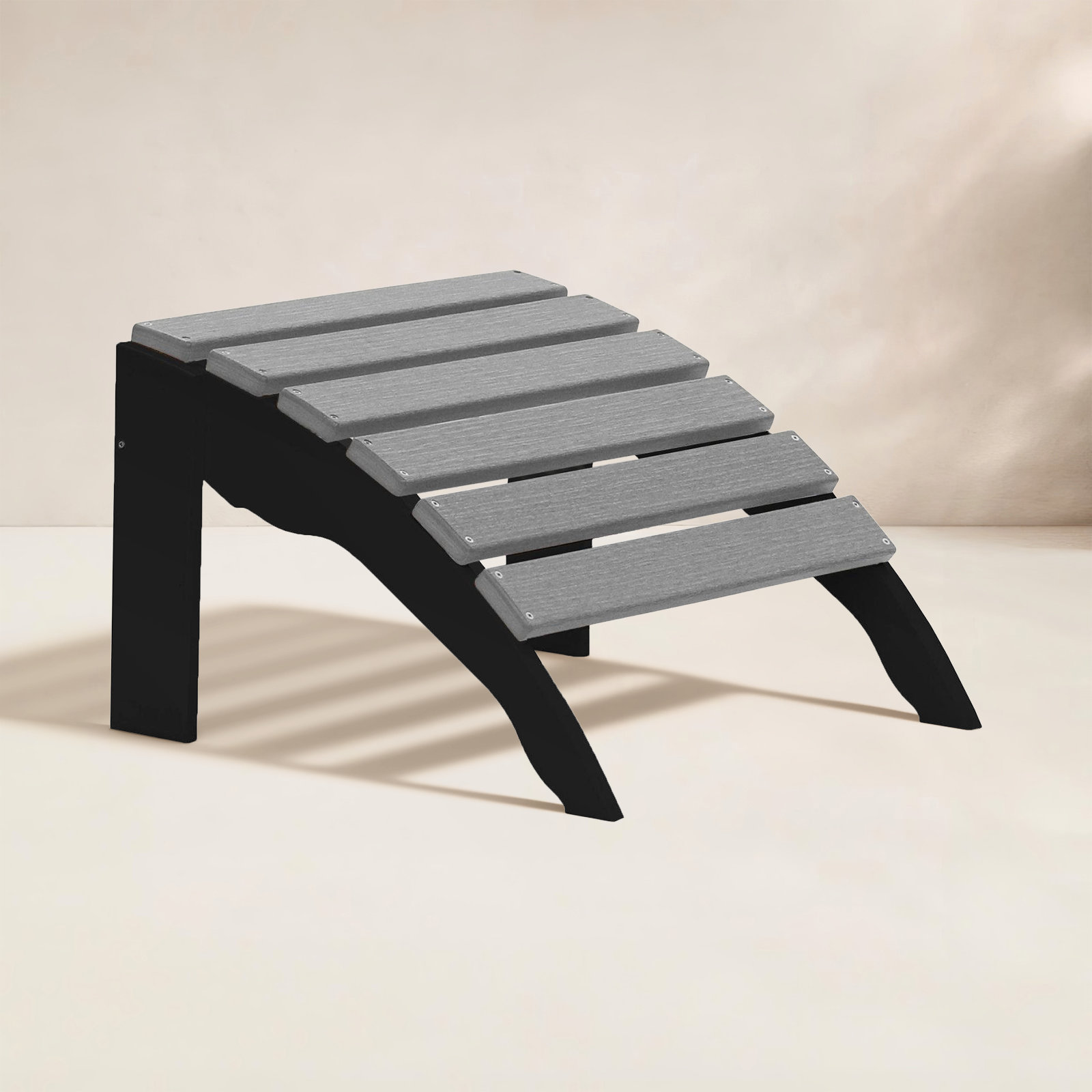 Leighton Patio Footstool, Black/Driftwood Gray