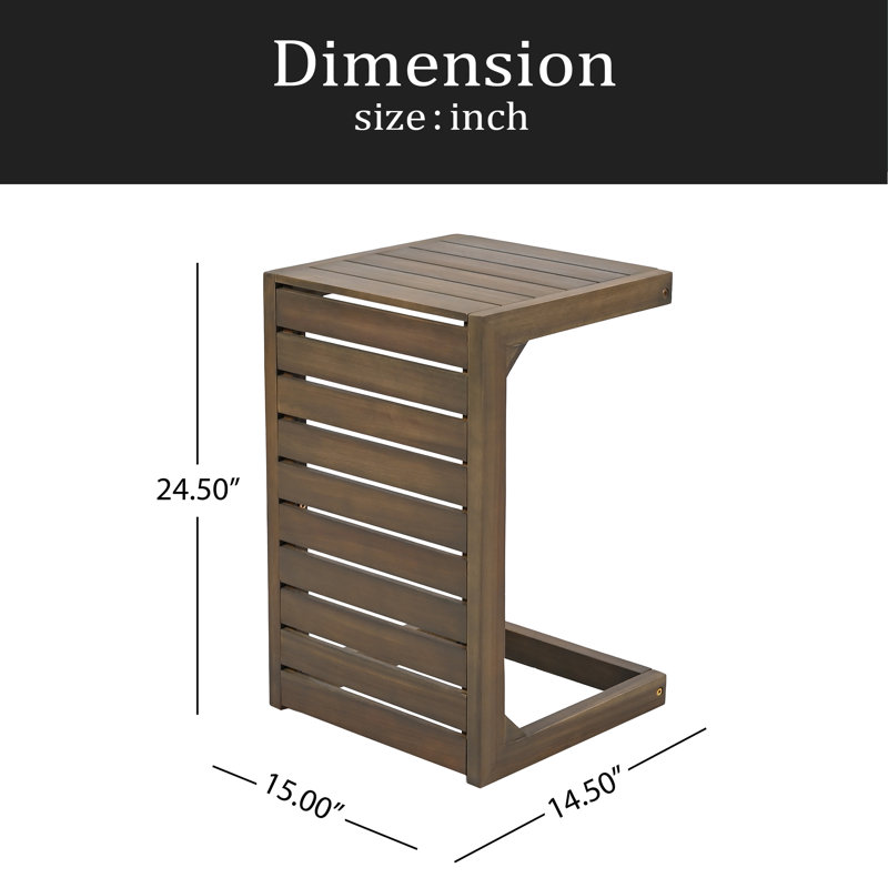 C-Shape End Table, Gray