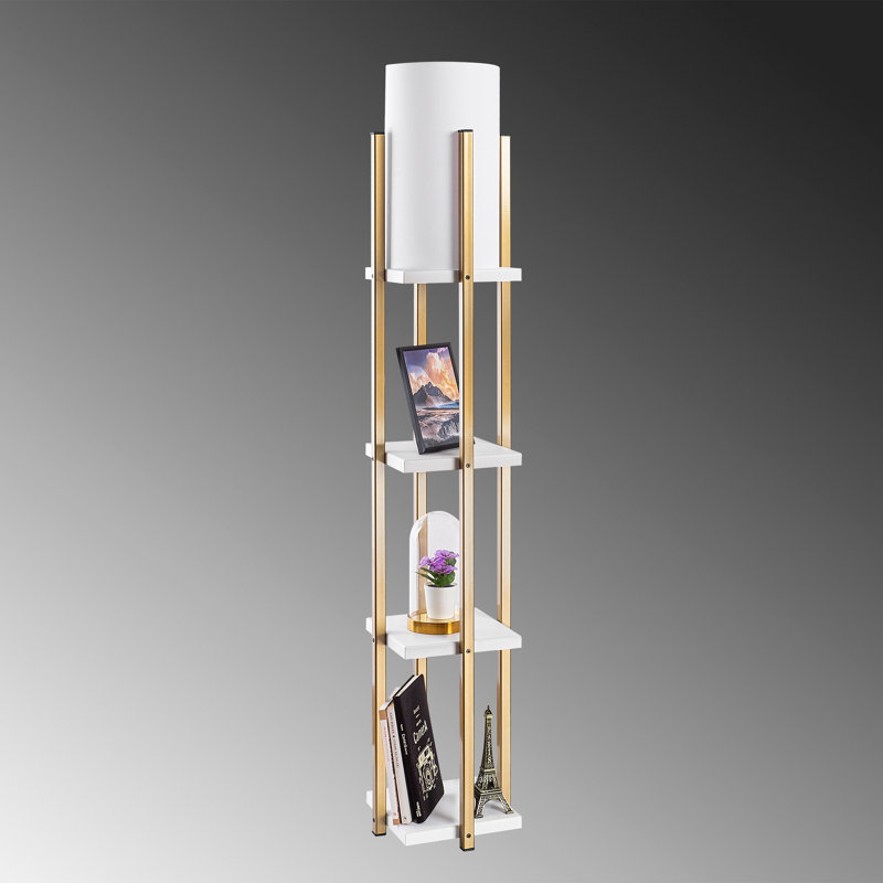 Lampe trépied 66,81 po Cawe, Blanc, Blanc