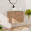 Meuble-lavabo flottant simple 24 po avec lavabo d'art en céramique, meuble-lavabo mural avec 1 porte à fermeture en douceur-2023498723