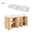 Meuble-lavabo double 59 po, meuble-lavabo en résine avec portes à fermeture douce et tiroirs de rangement 59 po