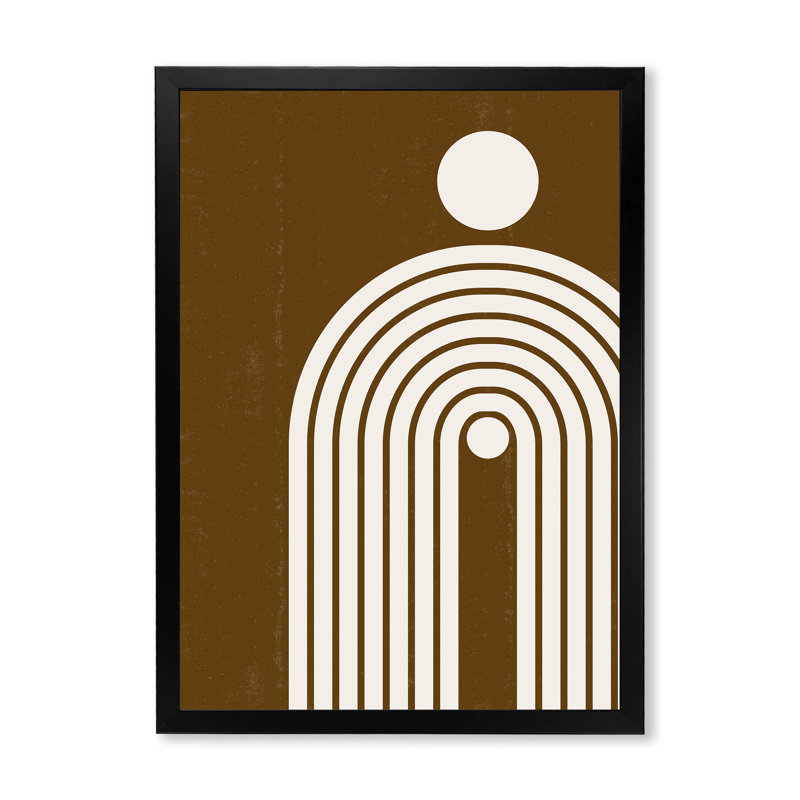 " Terracotta Minimalist Boho Rainbow II ", Black Framed Canvas, 40" H x 30" W x 1.5" D
