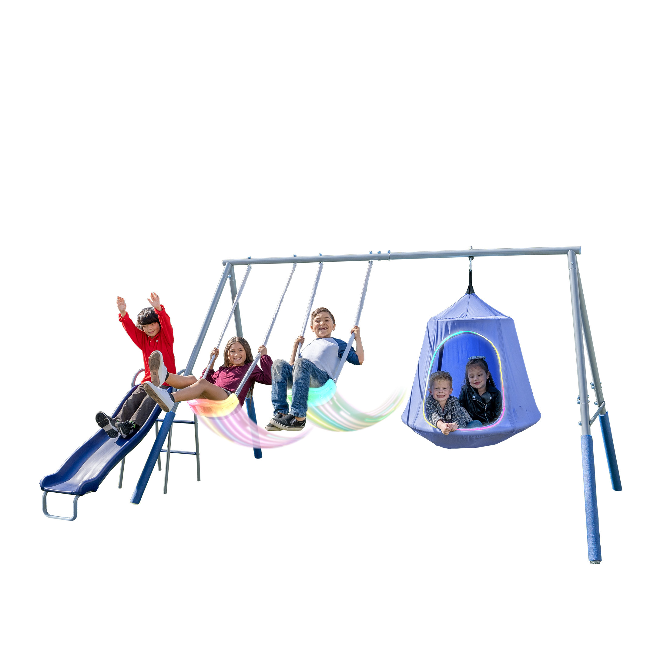 Sportspower Shooting Star Metal Swing Set with Lifetime Warranty on 5' Double Wall Slide