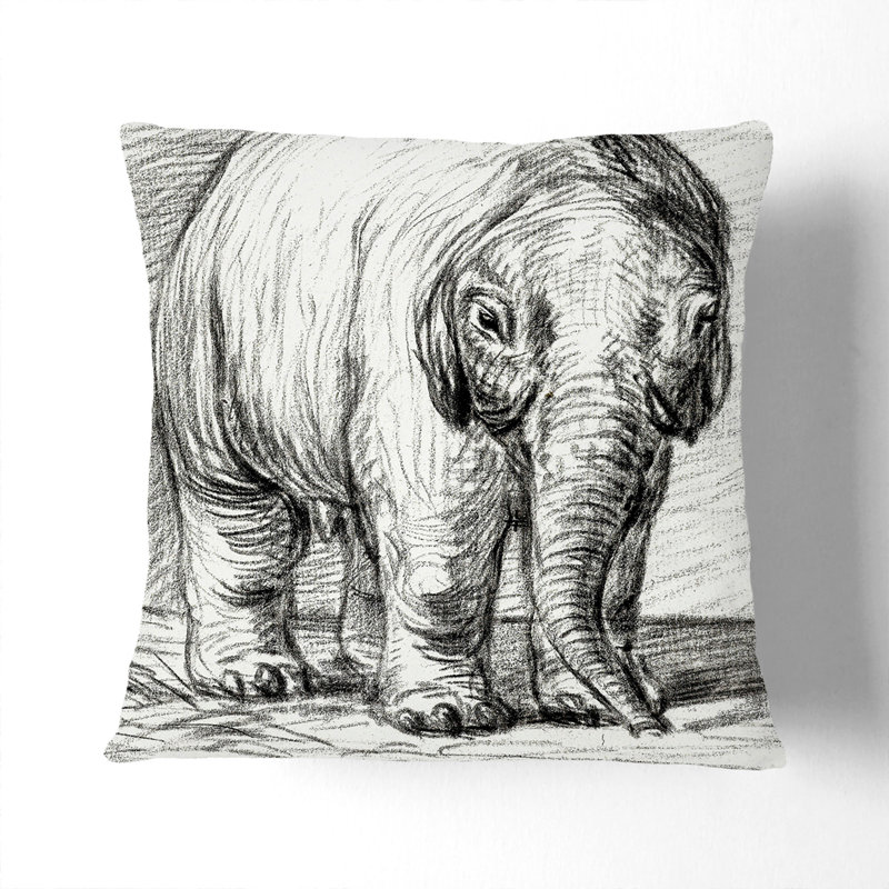 Baby Elephant Square Throw Cushion, 40 x 40 cm