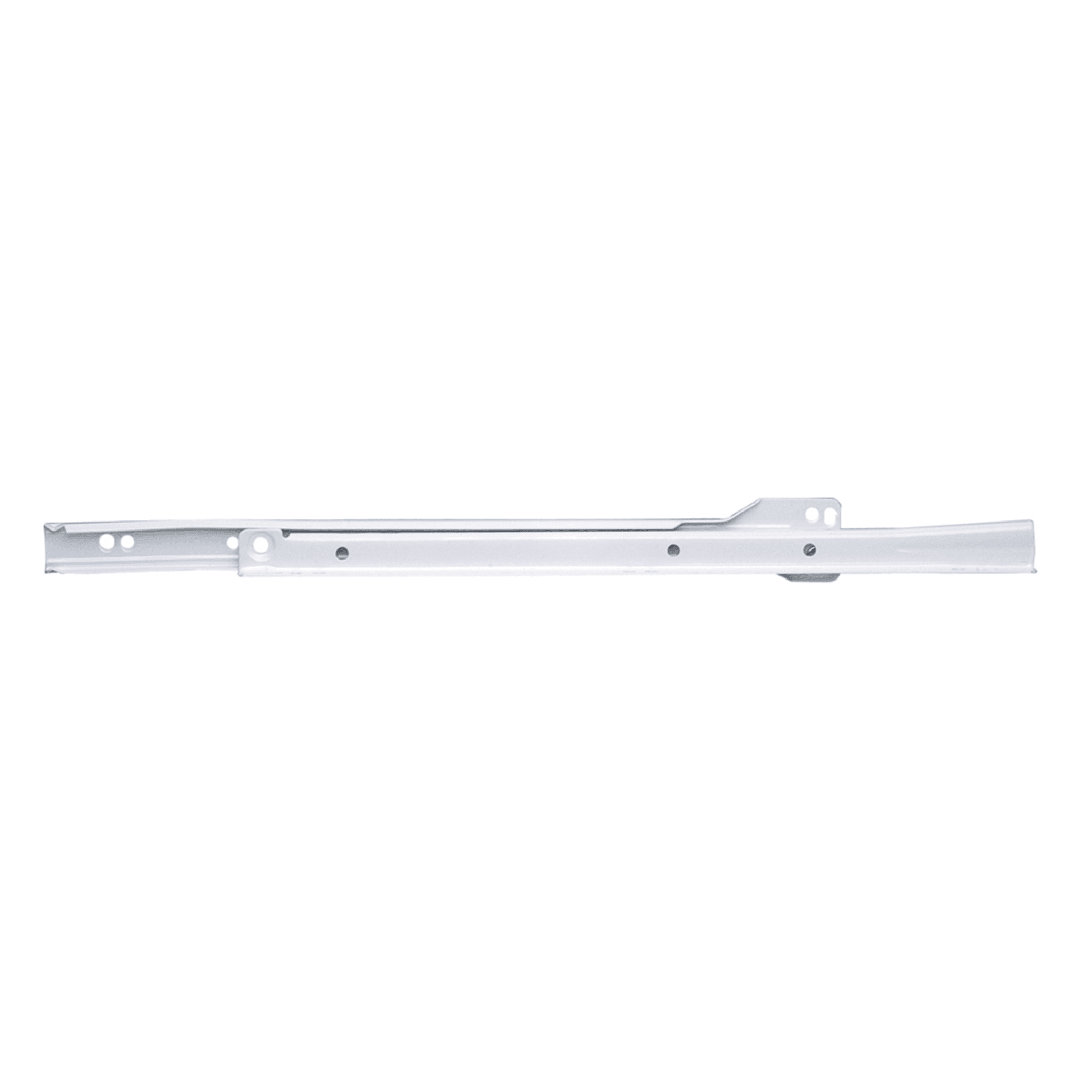 Drawer Slides Bottom Mount Self Close - 3/4 Extension 75 lb. Capacity White Finish Hickory Hardware 