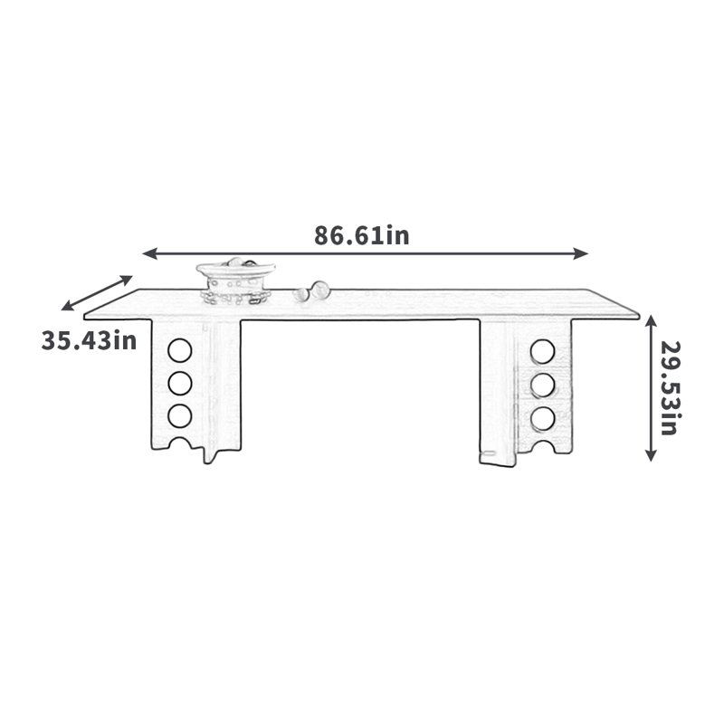 Kazumifi, H 29,53 po x L 86,61 po x l 35,43 po, Marron foncé