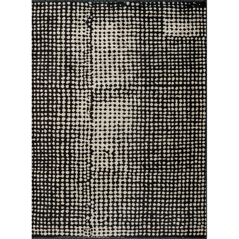 Rapture Beige/Black Geometric Luxury Area Rug, Rectangle 7'10" x 11'2"