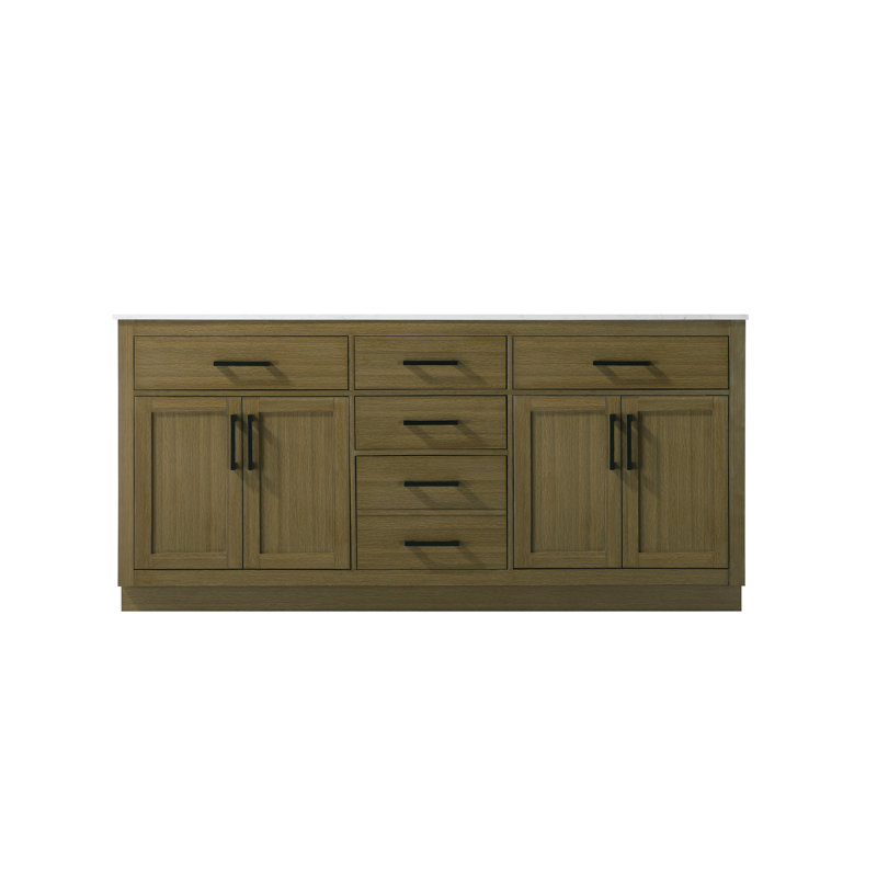 Meuble-lavabo double 72 po Ahner, Brun châtaigne