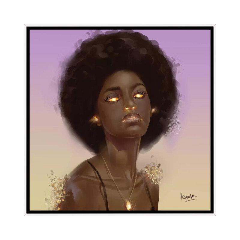 Braises par Adekunle Adeleke-reproduction d’art, Pas de tapis, H 18 po x l 18 po x 1,5 po, Toile blanche encadrée
