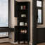Armoire de coin noire en bois massif