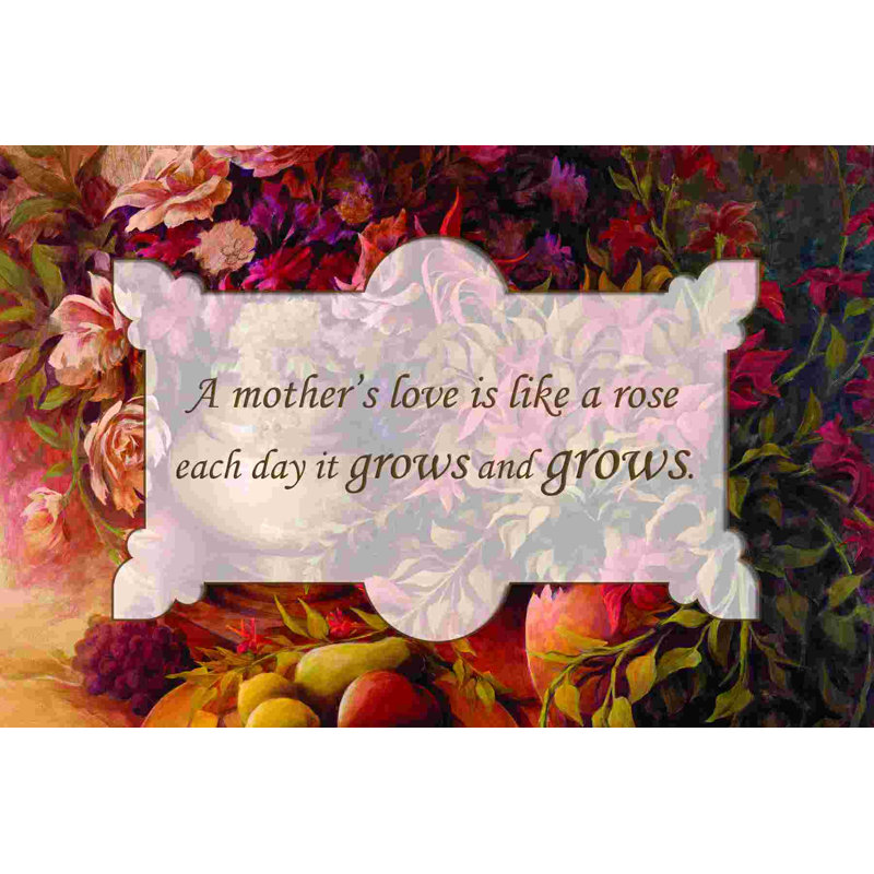 Mothers Love Grows - Art textuel sur toile tendue, H 8 po x l 12 po