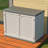 Horizontal Storage Shed With Removable Shelf, Large Lockable Outdoor Storage Cabinet, Weather-Resistant HDPE Plastic Storage Unit For Backyard, Patio, Garden – 28 Cu.Ft, Ivory White