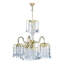 Lustre en métal de 25 po de hauteur avec finition en laiton poli et accents de cristal