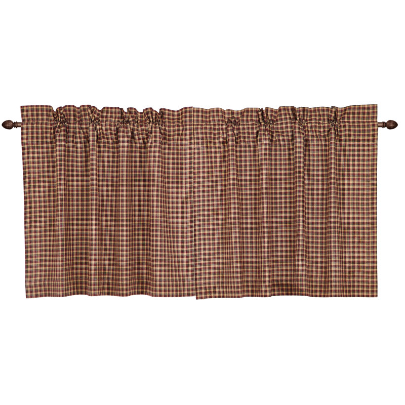 Medomak Cotton Plaid Tailored Cafe Curtain, 24" H x 36" W