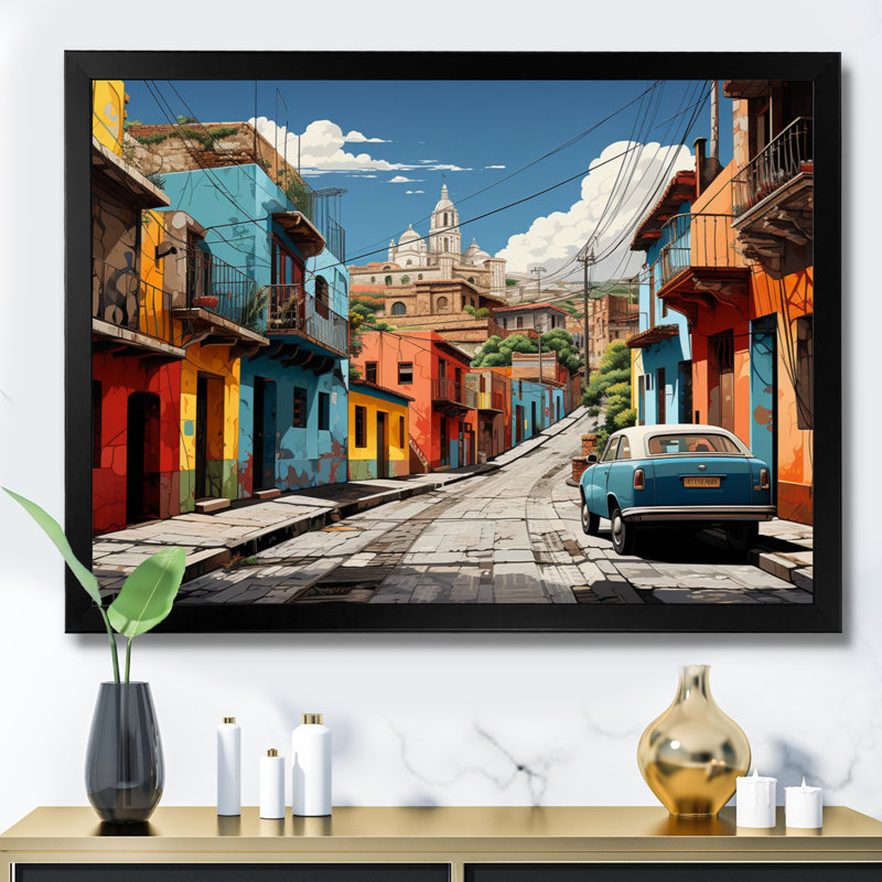 Teal Orange Mexico City, reproduction d'art sur toile, H 24 po x l 32 po x P 1 po, Toile tendue