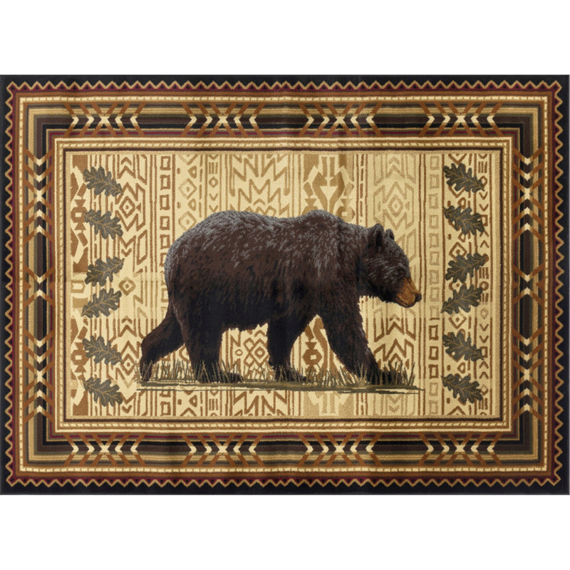 Black 2 Ft. 7 In. X 7 Ft. 3 In. Lodge Area Rug, Runner 2'7" x 7'3"