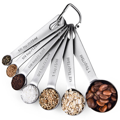 U-Taste 18/8 Stainless Steel Measuring Spoons Nesting Heavy Duty Metal Kitchen Baking Cooking Food Measure Set Dry And Liquid Ingredient