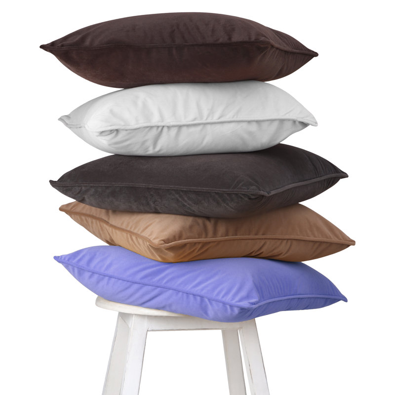 A1HC Set of 2 Soft Velvet Hypoallergenic Throw Pillow Covers with Hidden Zipper, Irish Coffee, 12"H x 20"W