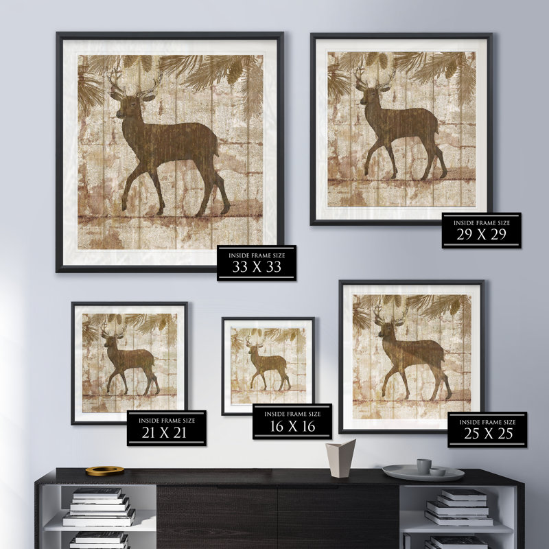 Deer Crossing - reproduction de cadre photo, H 26,5 po x l 26,5 po x P 1,5 po