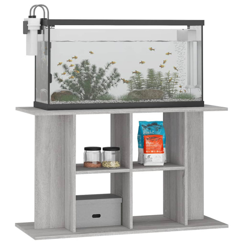 Vidaxl Aquarium Stand Engineered Wood, 60"H x 120"W x 40"D, Gray Sonoma