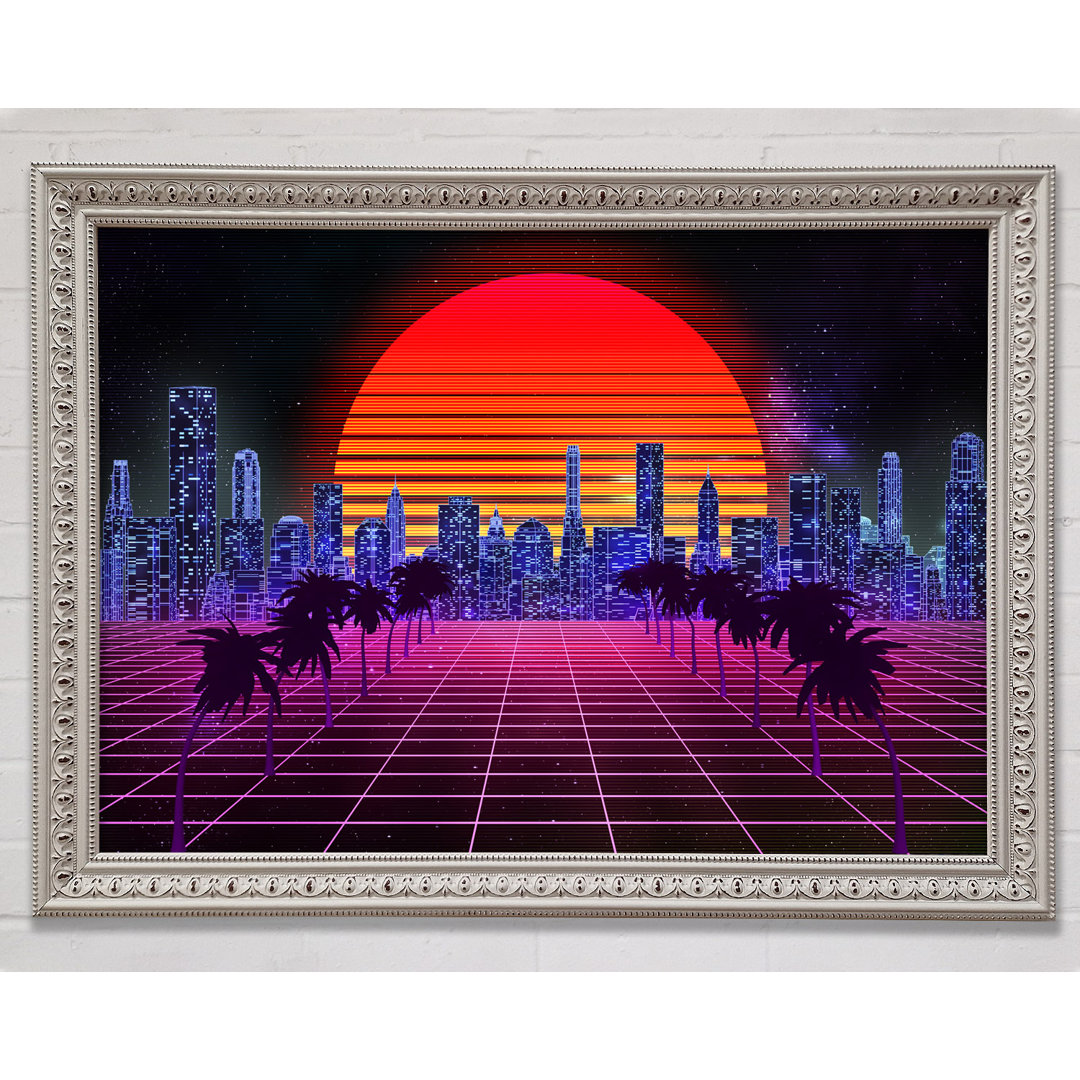 Sunshine City Retro - Einzelne Bilderrahmen Kunstdrucke