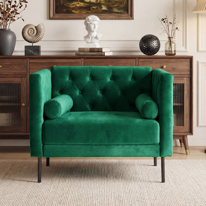 Fauteuil d'appoint Chesterfield, Vert