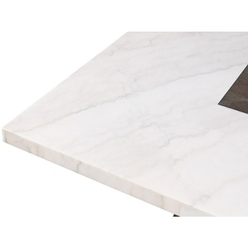 Aanijah Counter Height Table, 36.5"H x 54"L x 54"W, White/Dark Walnut