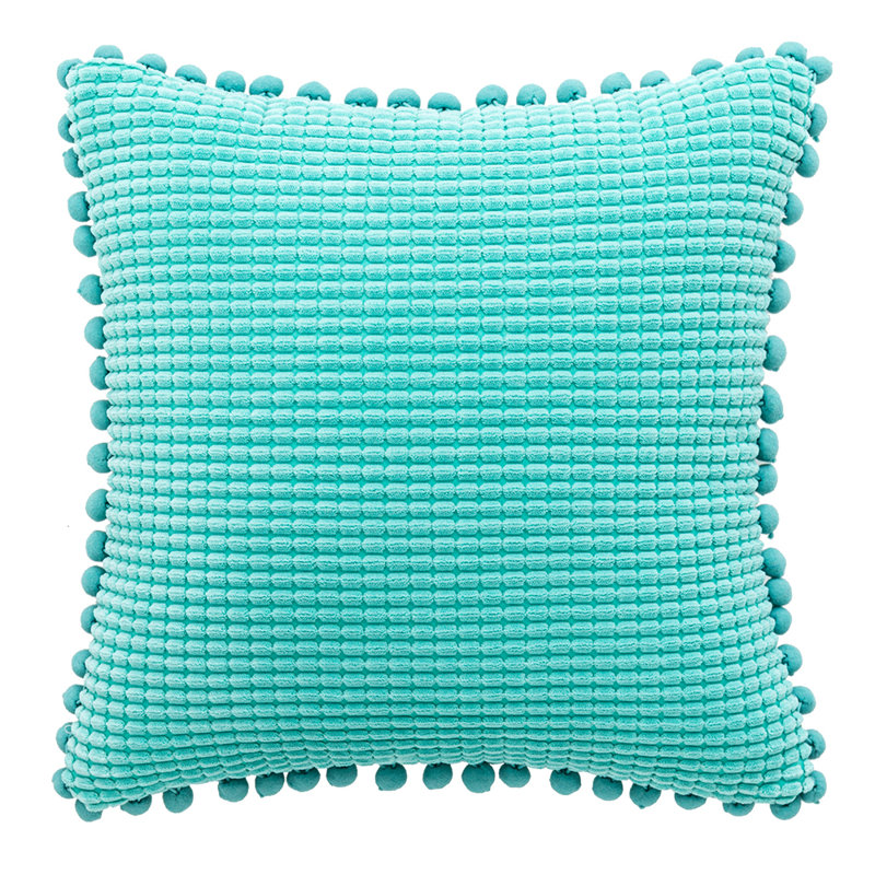 Coussin décoratif, Bleu sarcelle, 20 po x 20 po, Housse de coussin seulement - sans coussin