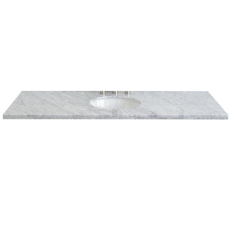 Plateau de meuble-lavabo simple 61 po en blanc avec lavabo