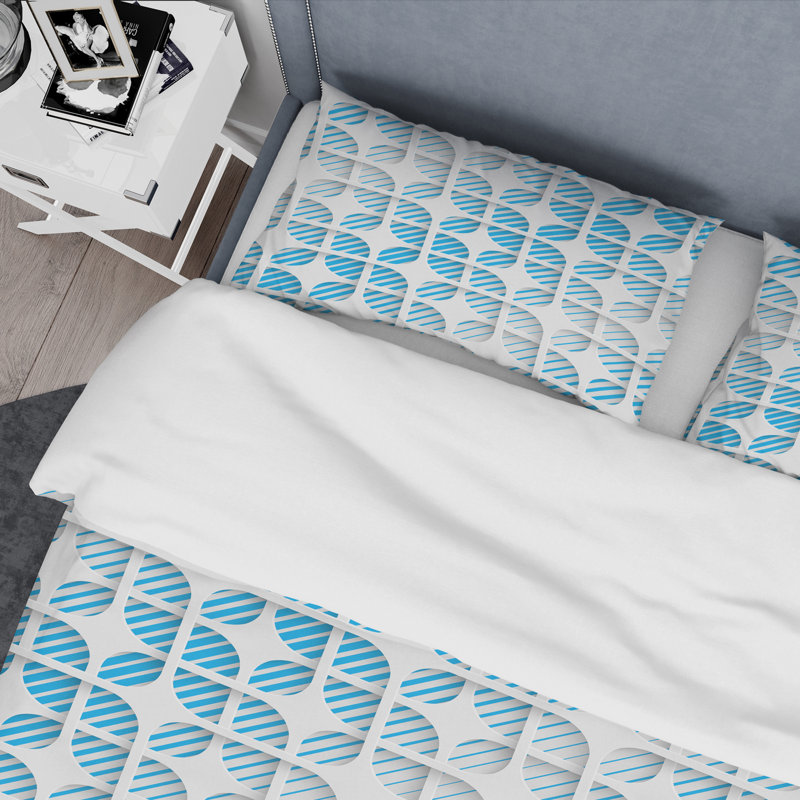 Ensemble de housse de couette mid-century 3d pattern ii, Housse de couette très grand + 2 taies décoratives