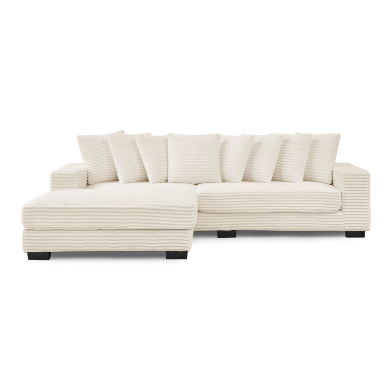 Canapé-lit modulaire rembourré en velours côtelé Corduroy, Rembourrage en mousse beige