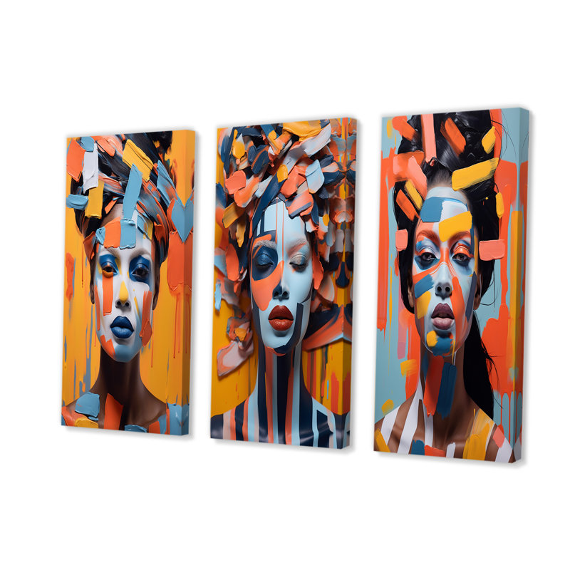 Ensemble de salon coloré pour femme, art mural I, Toile tendue, H 40 po x l 60 po